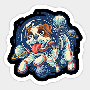 Puppy goes to space Sticker